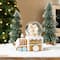 Glitzhome® 100mm Christmas Resin Musical Snowflakes Ginginerbread Family Train Waterglobe